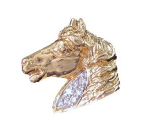 Pin caballo personalizado en oro